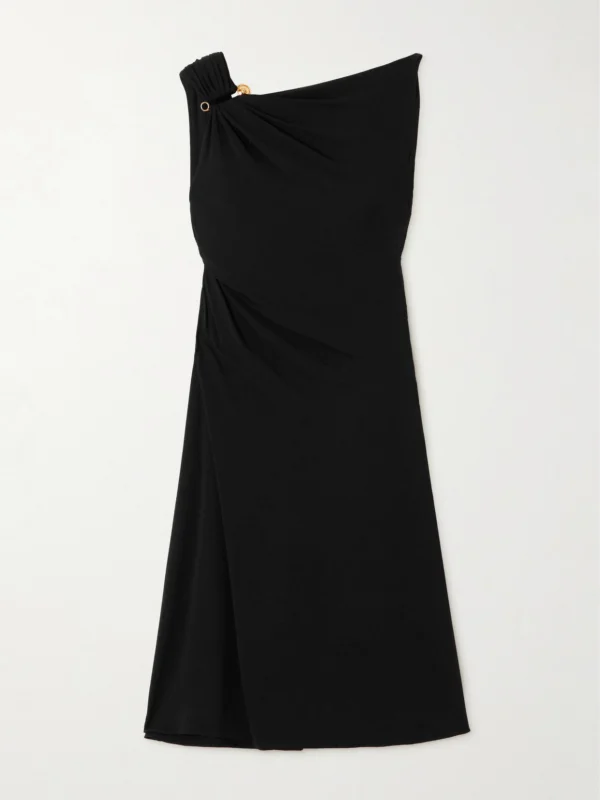 Versace Embellished Draped Crepe-jersey Mini Dress