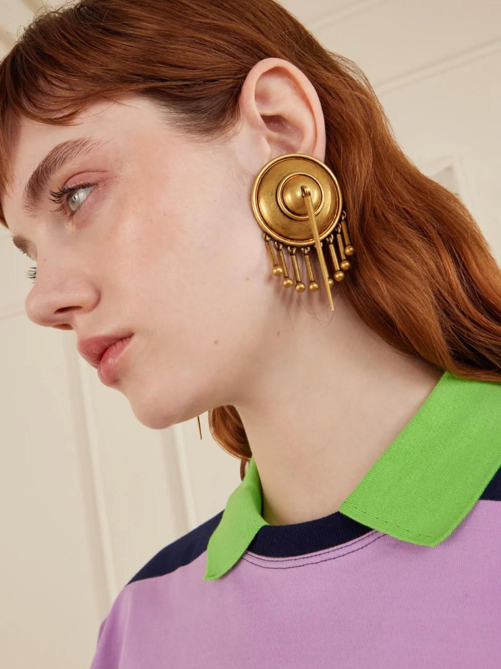 Versace Gold-tone Earrings, styled view