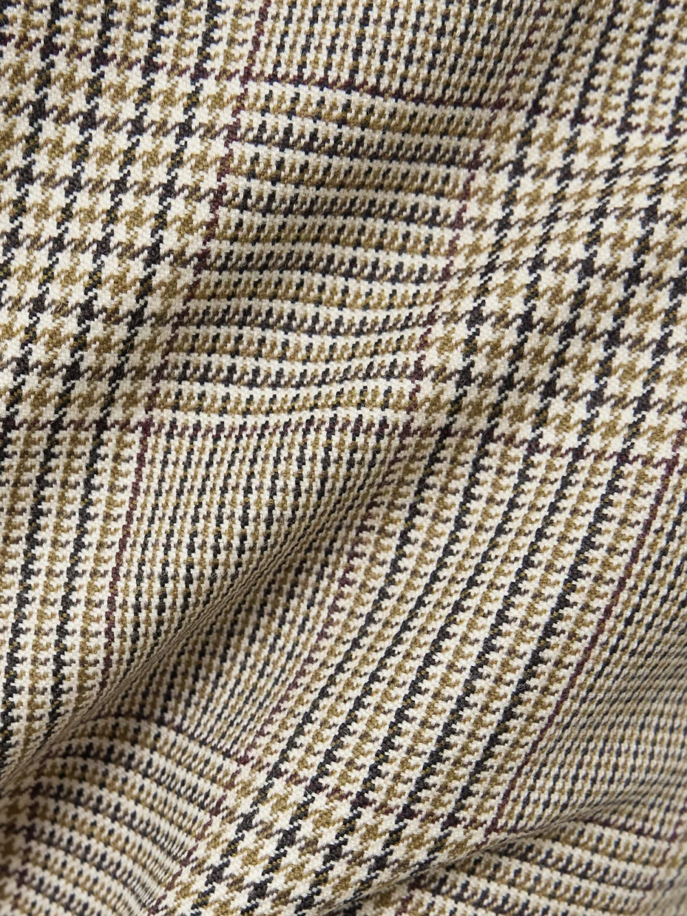 Close-up detail of the Violante Nessi New York Houndstooth Wool Tapered Pants