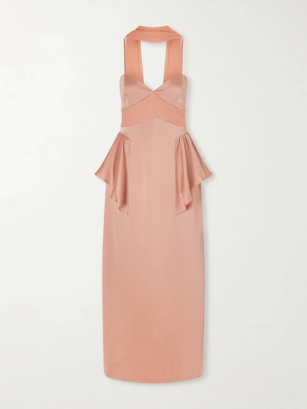 Violante Nessi Newton Scarf-detailed Silk Crepon-trimmed Cady Gown in pink