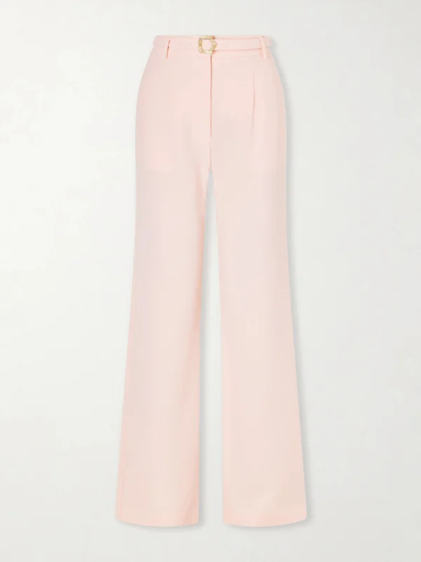Violante Nessi Rota Belted Pleated Wool-crepe Straight-leg Pants
