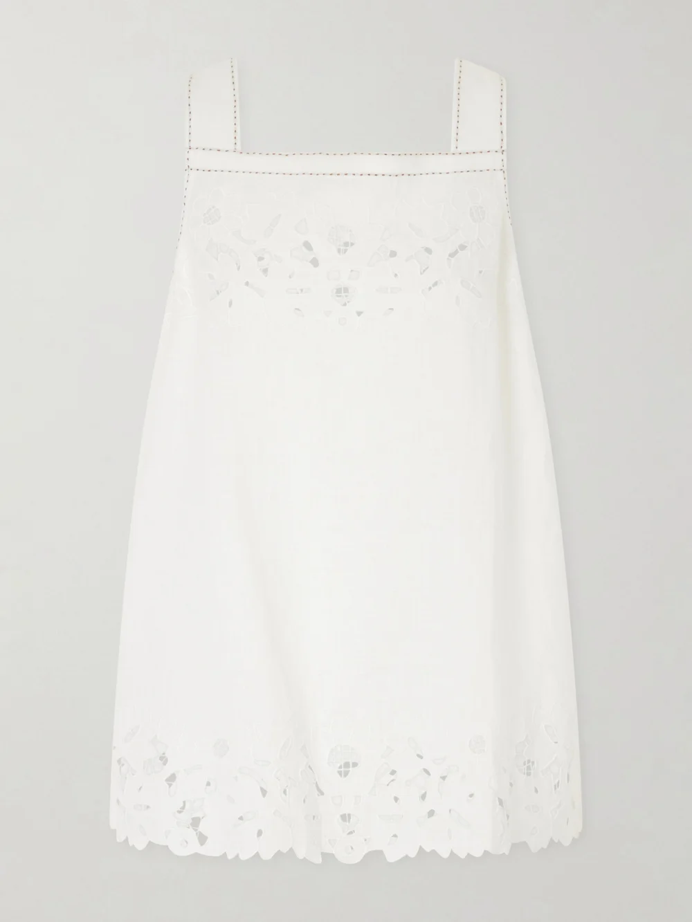 Vita Kin Galatea Broderie Anglaise-trimmed Linen Mini Dress in white