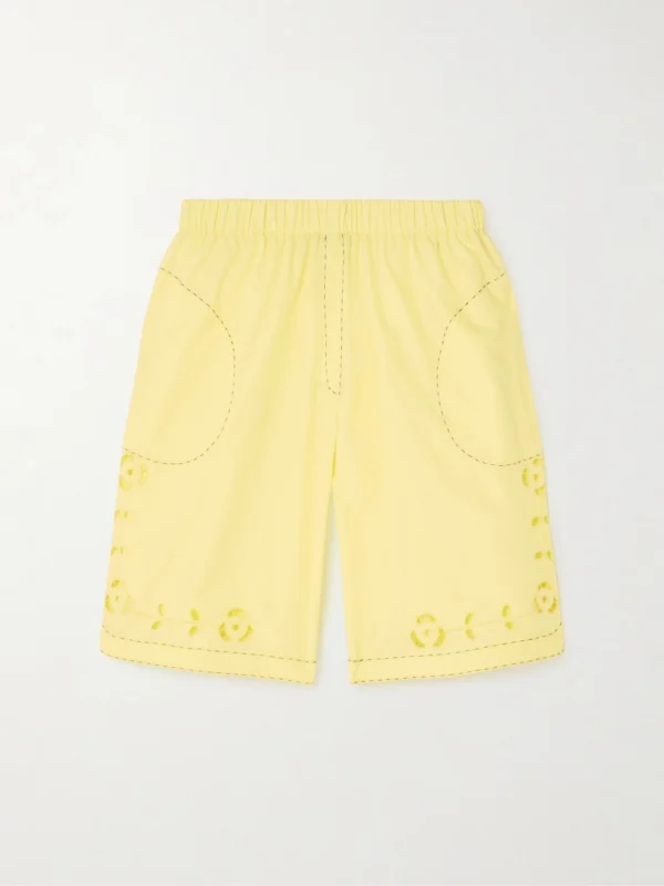 Vita Kin La Vie En Rose Broderie Anglaise Cotton-poplin Shorts