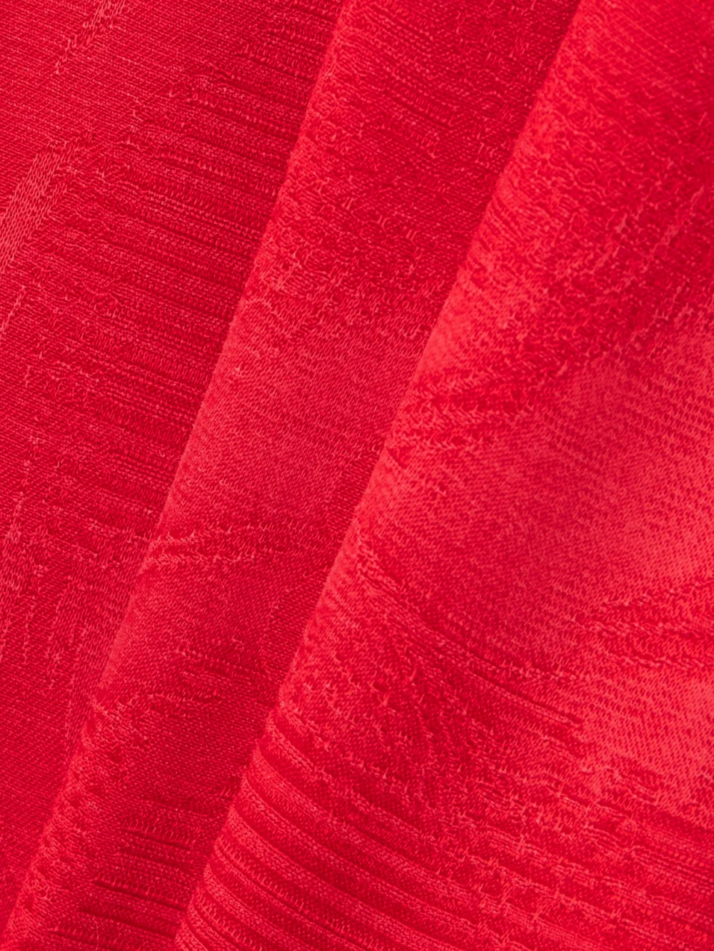 Close-up detail of the Vivienne Westwood Andreas One-shoulder Gathered Jacquard Gown