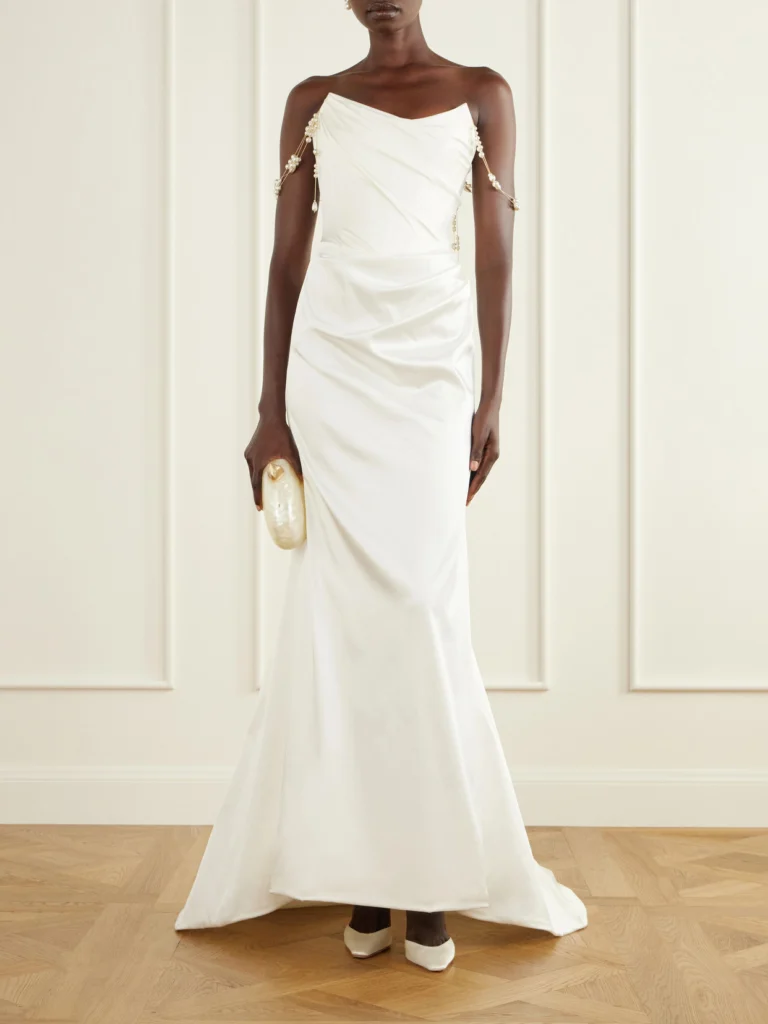 Vivienne Westwood Pearl-embellished Satin Gown