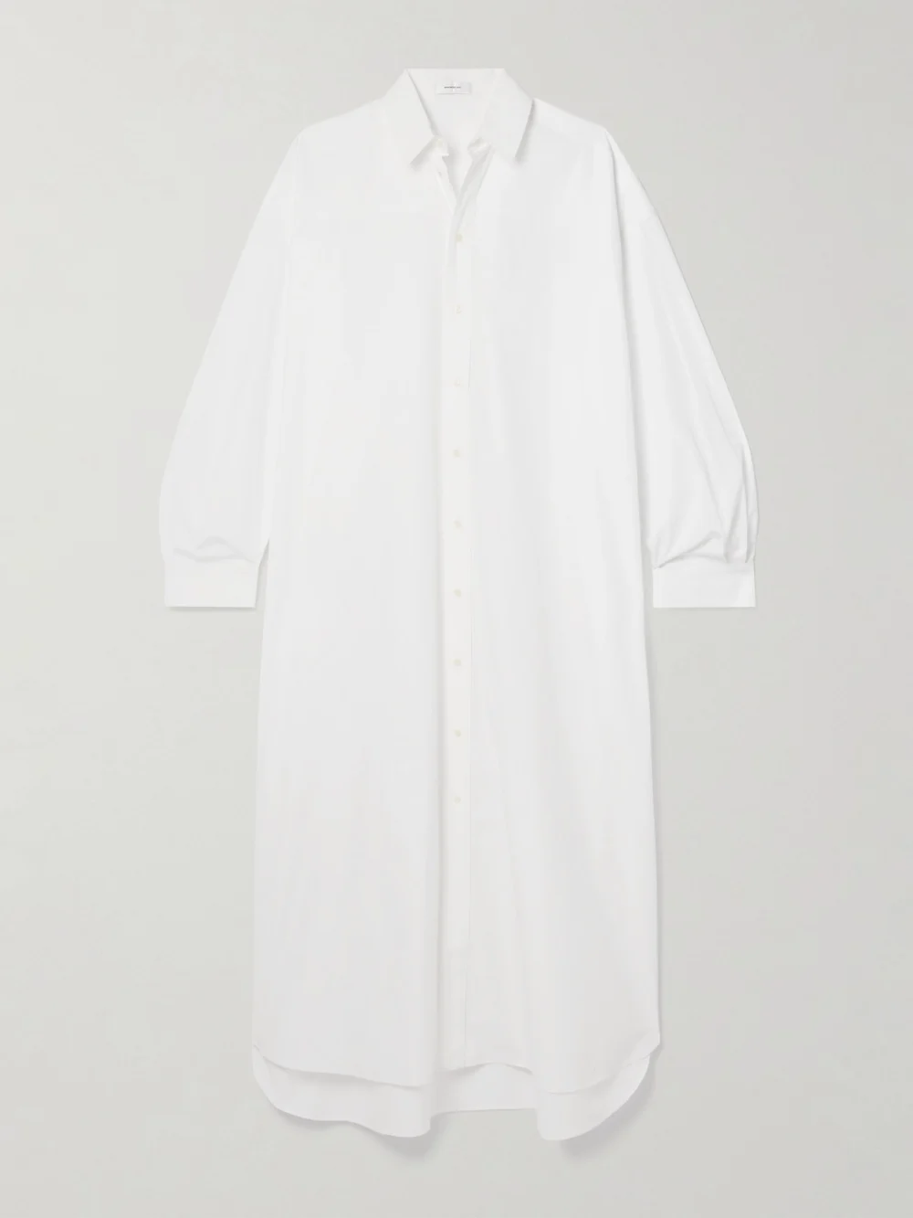 WARDROBE.NYC Oversized Cotton-poplin Maxi Shirt Dress in white