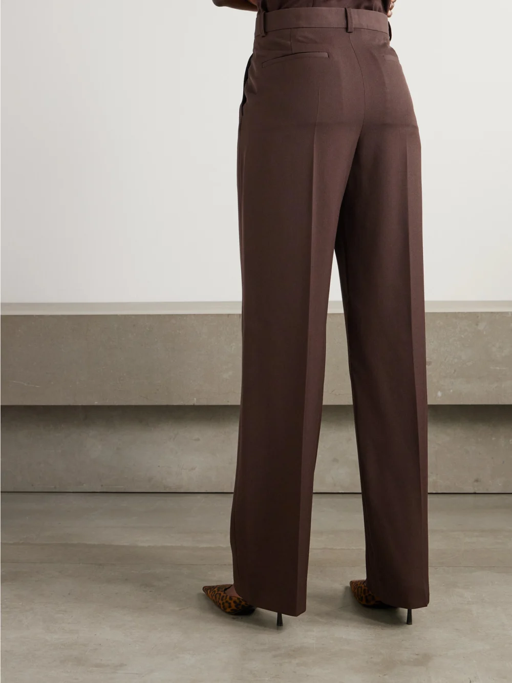 Back view of the WARDROBE.NYC Wool Straight-leg Pants