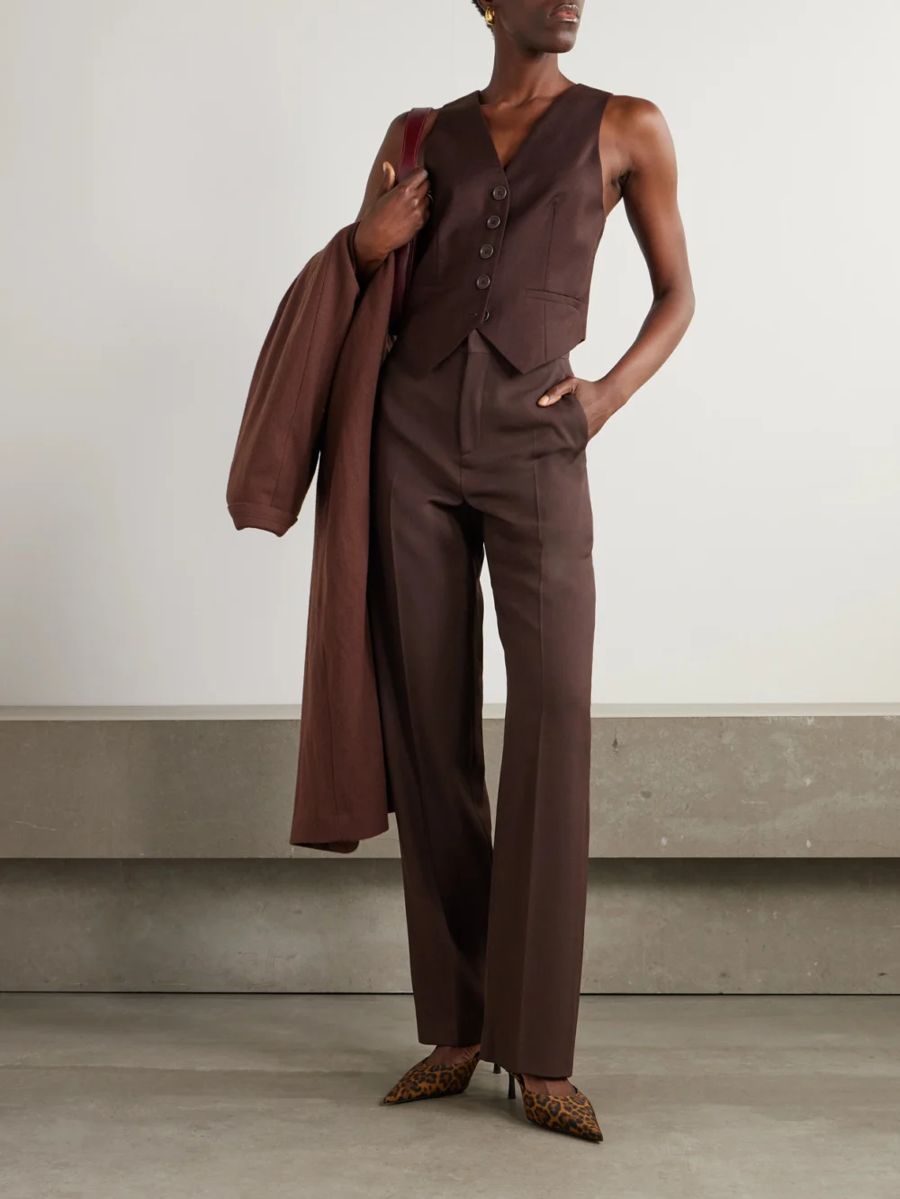 WARDROBE.NYC Wool Straight-leg Pants, worn by a model