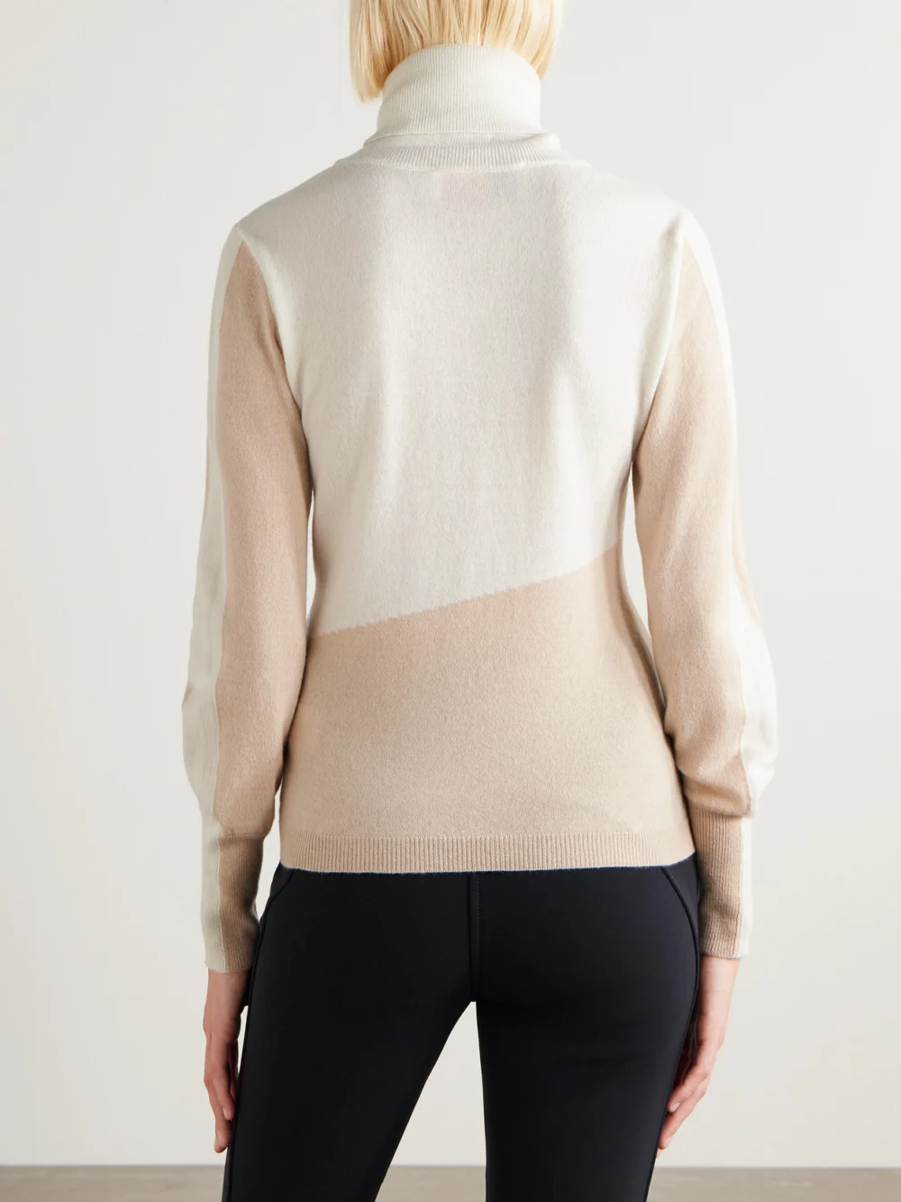 Back view of the We Norwegians + Markarian Aprés Ski Embroidered Jacquard-knit Wool and Cashmere-blend Turtleneck Sweater
