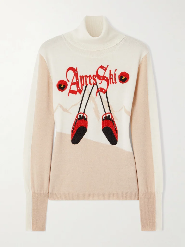 We Norwegians + Markarian Aprés Ski Embroidered Jacquard-knit Wool and Cashmere-blend Turtleneck Sweater