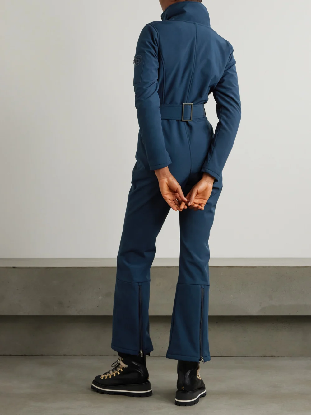 Back view of the We Norwegians Tyn Belted Stretch-jersey Jumpsuit