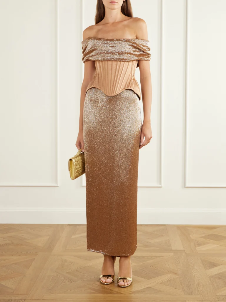 Wiederhoeft Bead-embellished Mesh Midi Skirt