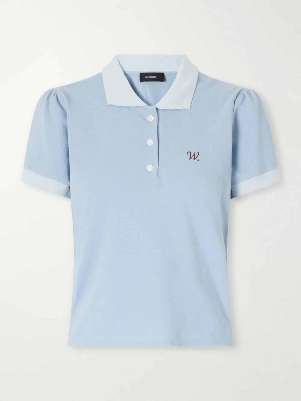 Willy Chavarria Chavela Logo-embroidered Cotton-piqué Polo Shirt in blue