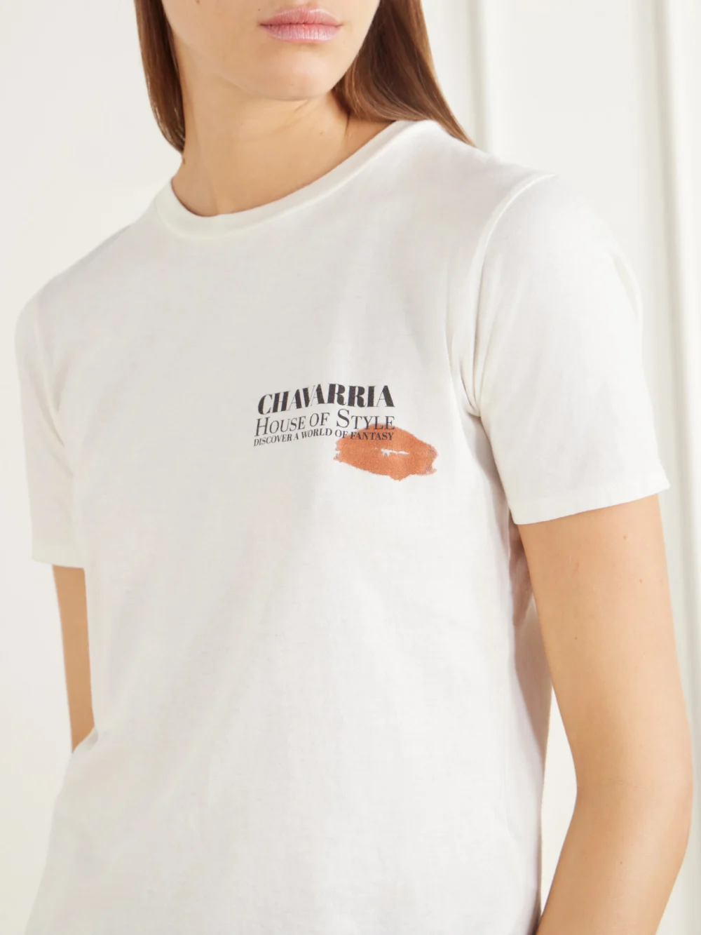 Close-up detail of the Willy Chavarria Total Transformation Printed Cotton-jersey T-shirt