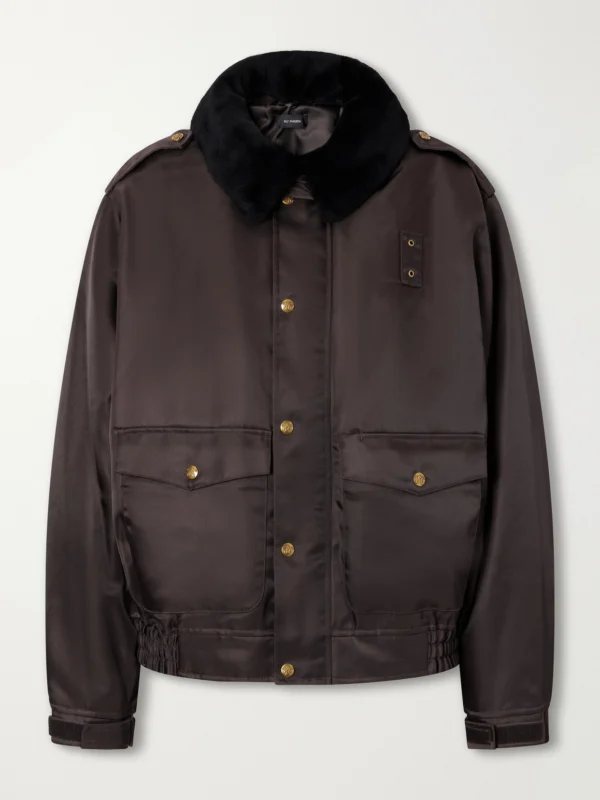 Willy Chavarria Uniform Plush-trimmed Twill Bomber Jacket