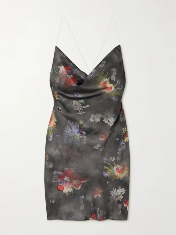 Y/Project Floral-print Recycled-satin Mini Dress