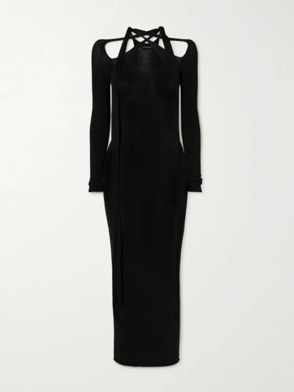 Y/Project Scarf-detailed Stretch-knit Maxi Dress