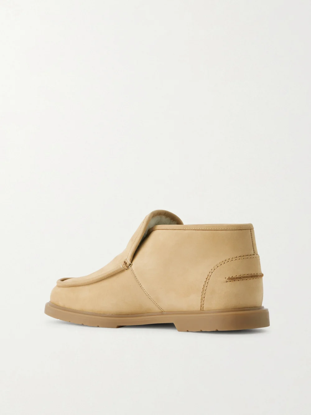 Back view of the Yves Salomon Paneled Suede Ankle Boots