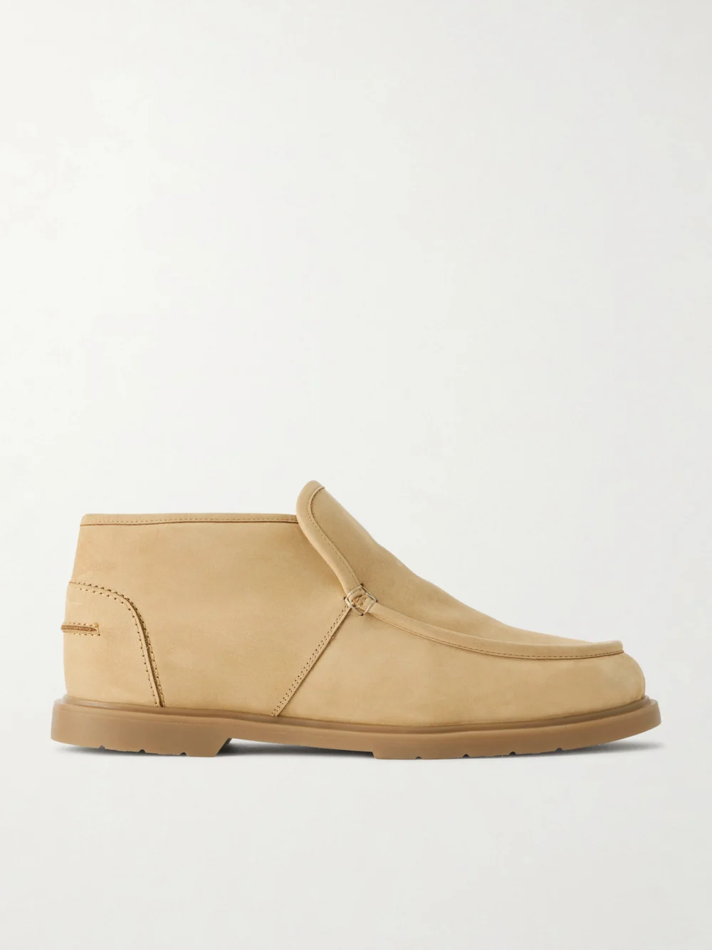 Yves Salomon Paneled Suede Ankle Boots in neutral
