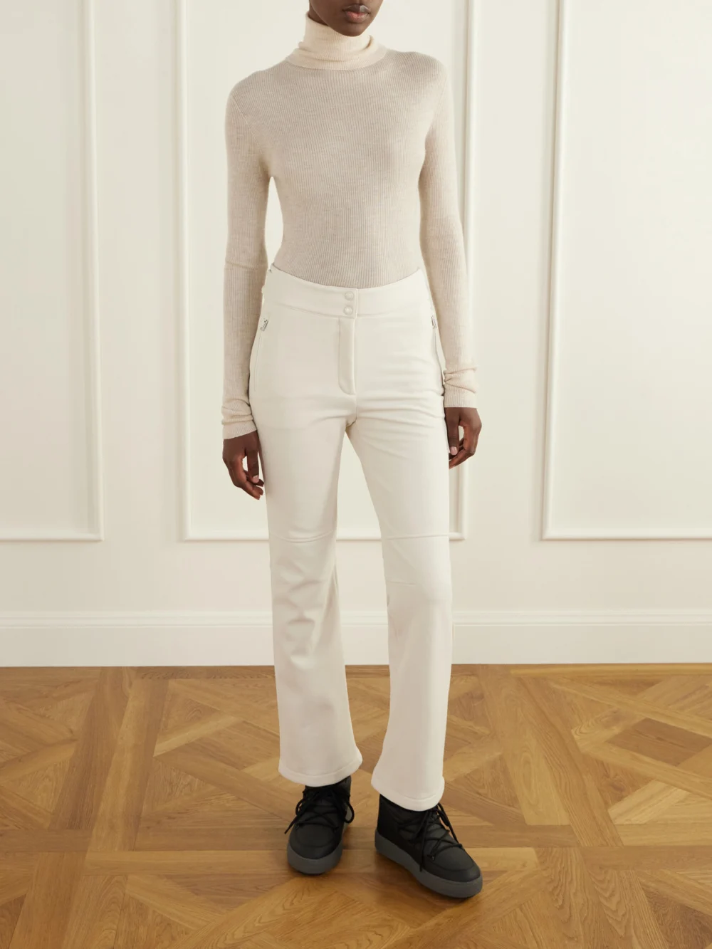 Yves Salomon Shell Flared Ski Pants, worn by a model