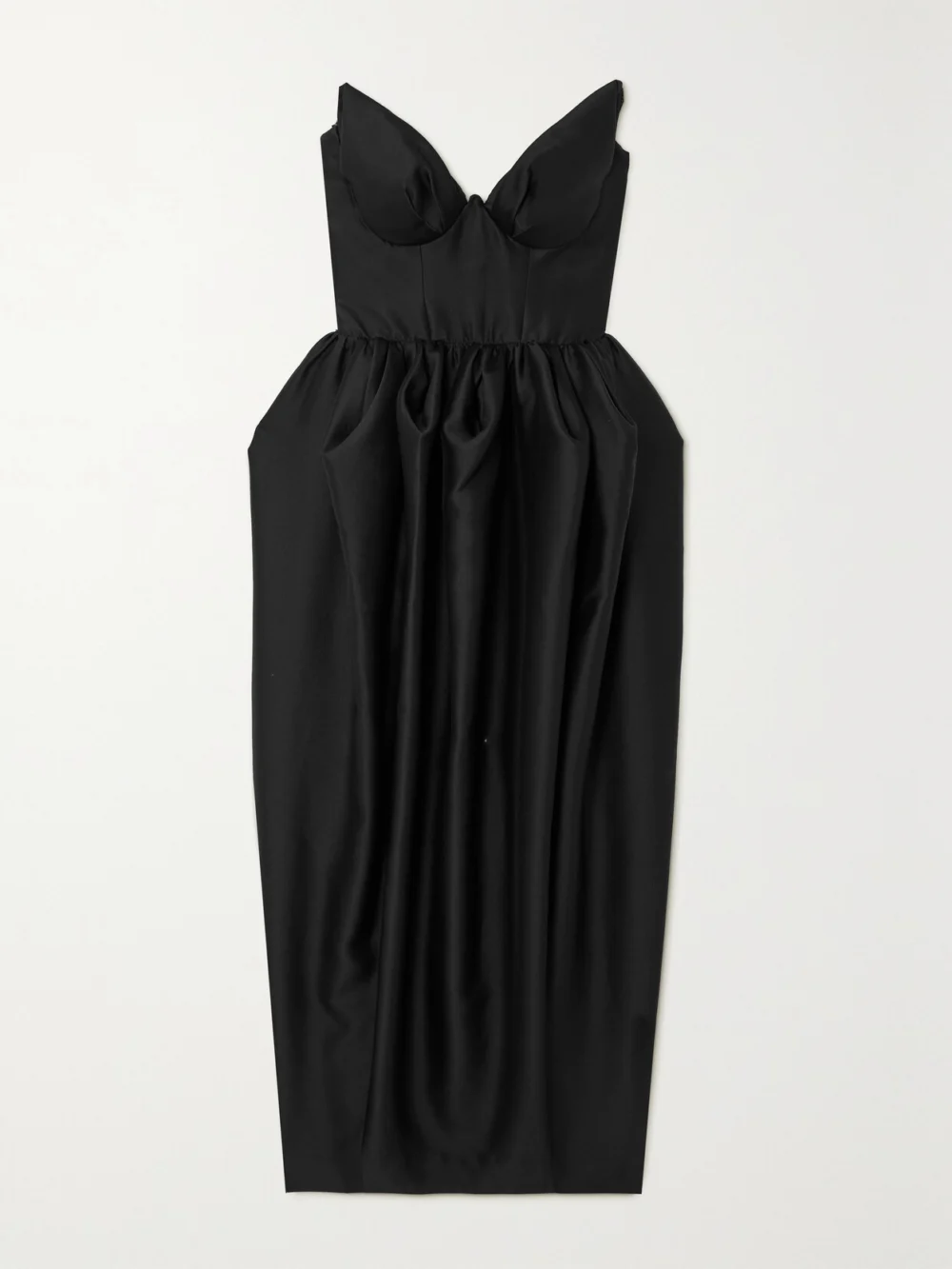 Zimmermann Matchmaker Silk and Wool-blend Twill Bustier Midi Dress in black