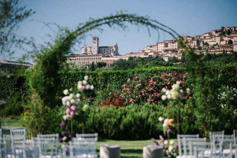 Assisi across the garden