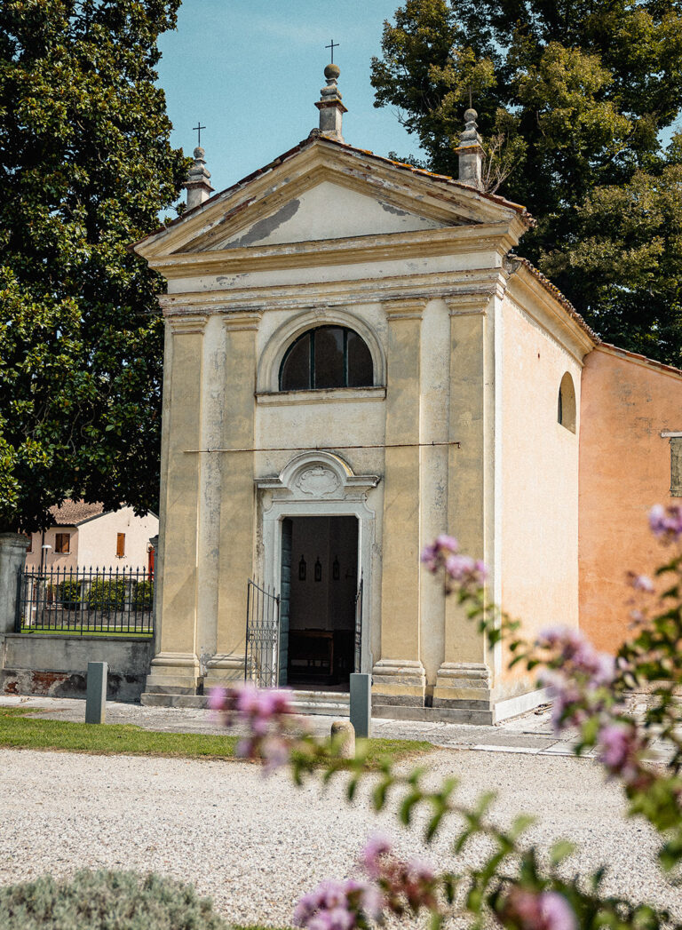 The Baroque facade of the church of San Michele Arcangelo beside the villa, Villa Ormaneto