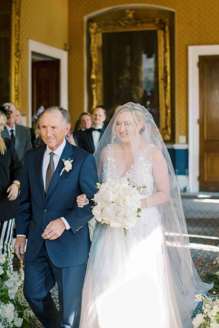 The bride entering on her father's arm, 116 Pall Mall