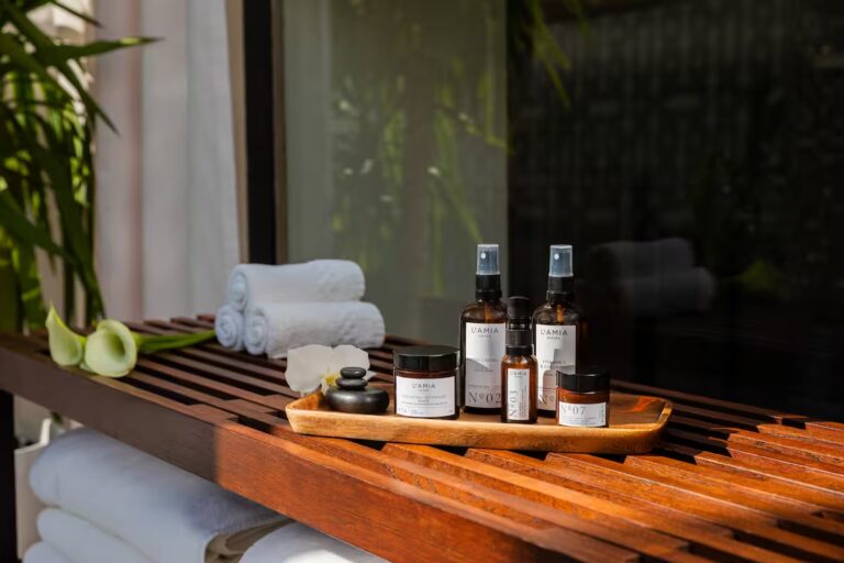 Spa products and towels, Al Habtoor Palace Budapest