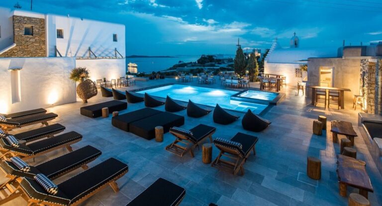 The pool at night