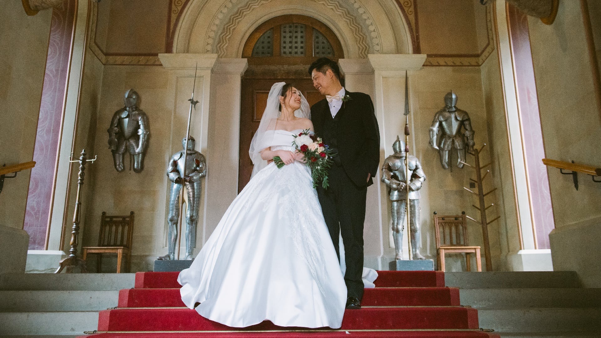 A frame from their film of A wedding at Eastnor Castle, Alex Znahar Films