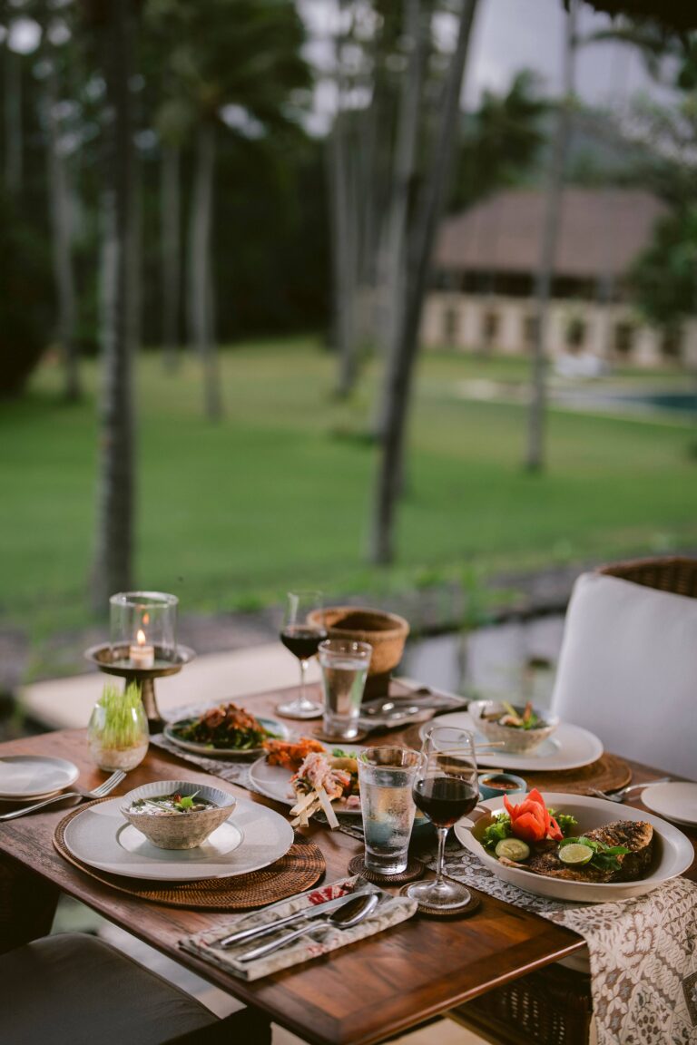 A table laid for dinner at Seasalt, Alila Manggis