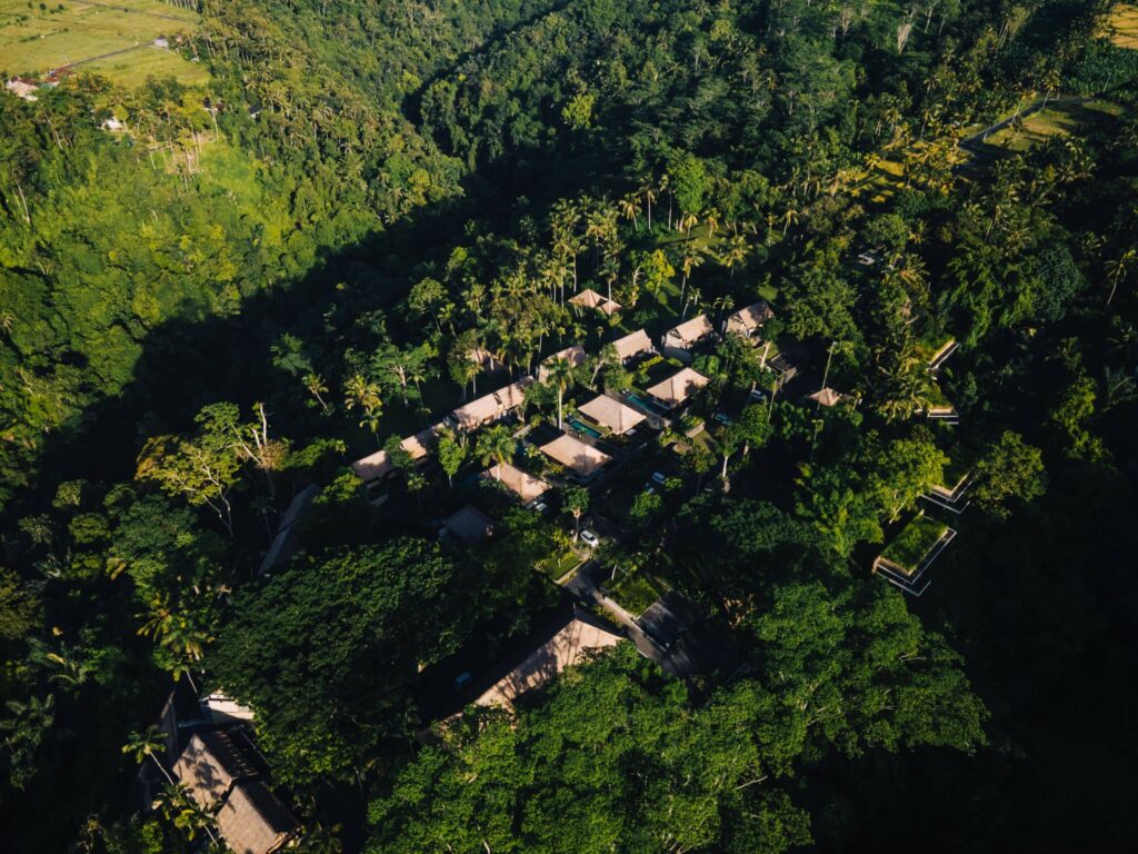 A hillside village above the Ayung River