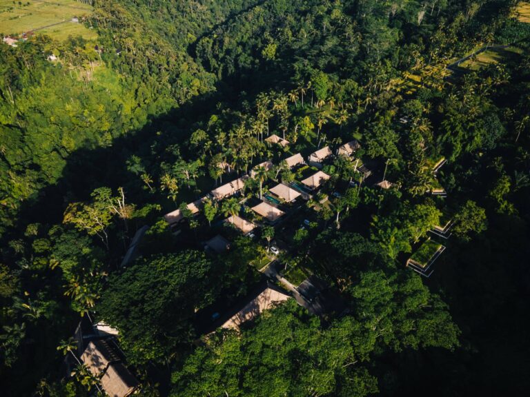 Aerial view of Alila Ubud above the Ayung River valley, Alila Ubud