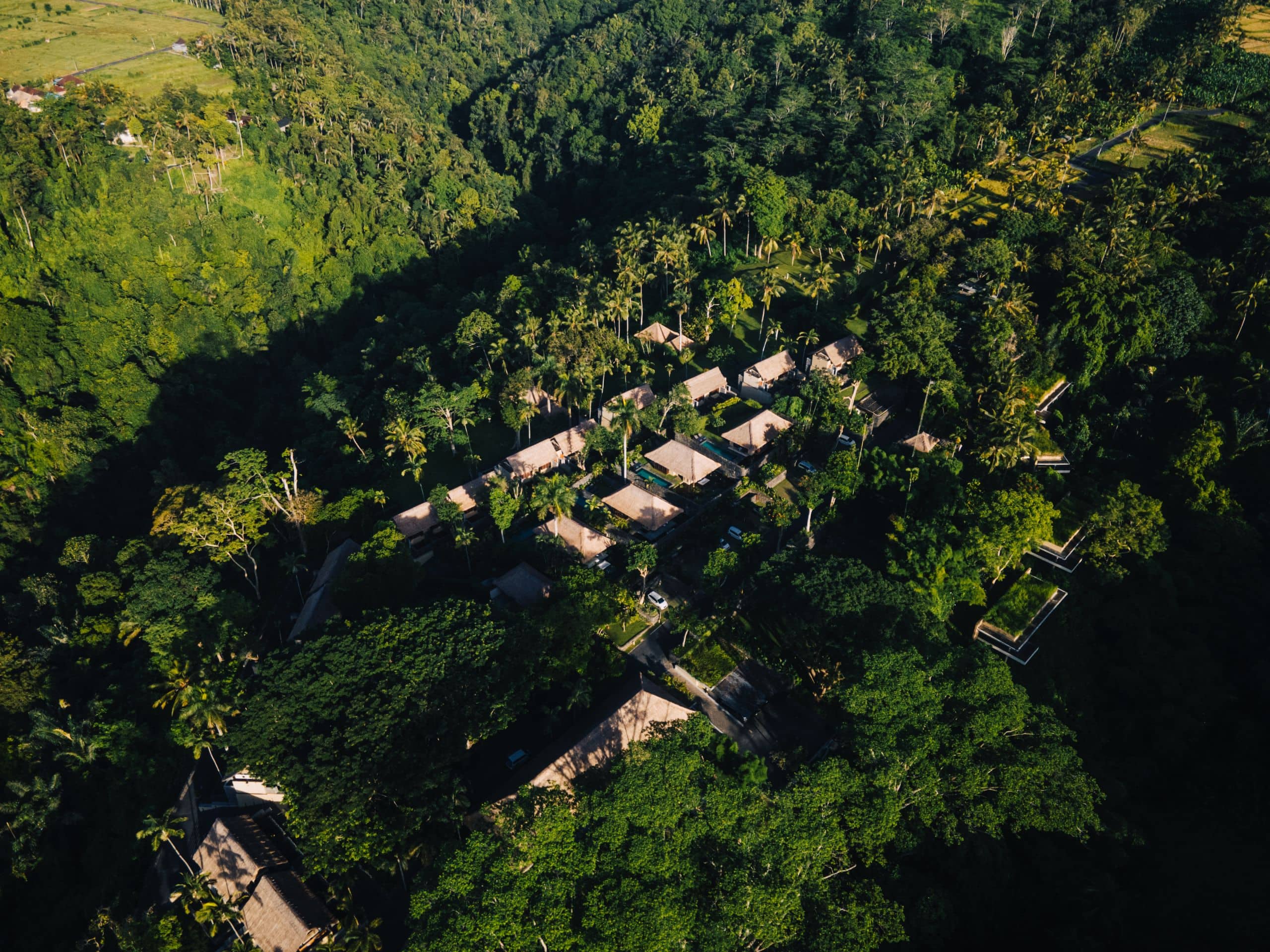 Aerial view of Alila Ubud above the Ayung River valley, Alila Ubud