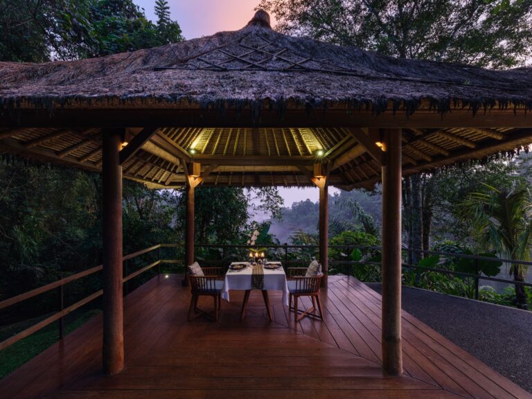 Bale Bengong evening set up, Alila Ubud