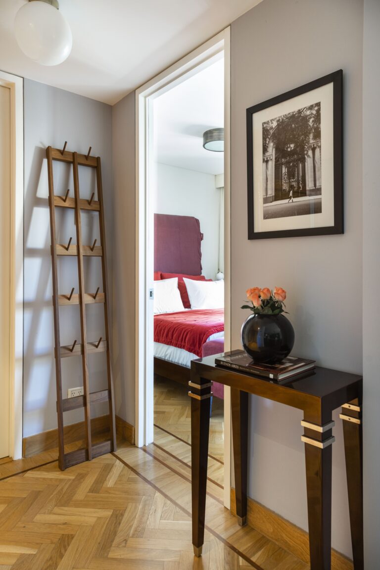 Hallway with a console table, looking through to the bedroom, Alvear Design Guest House