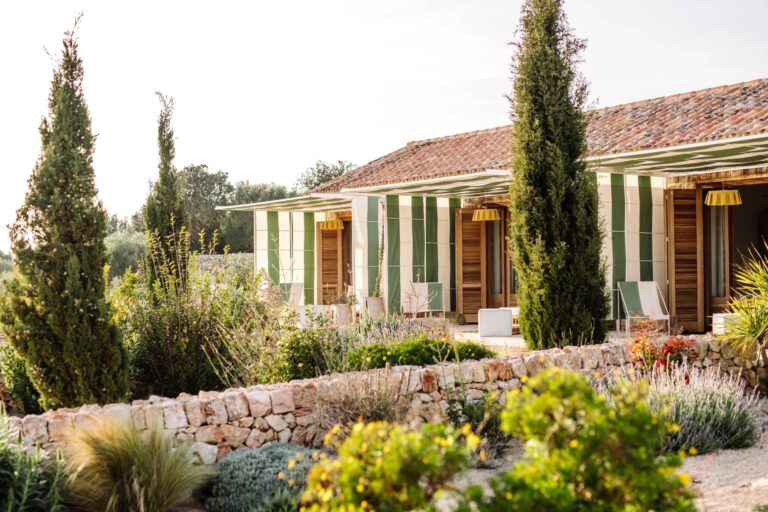 The estate and its gardens, in the olive groves, Amagatay Menorca