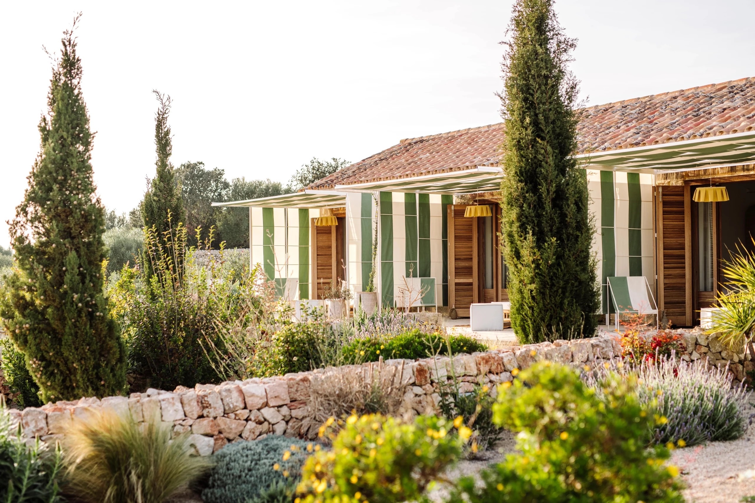 The estate and its gardens, in the olive groves, Amagatay Menorca