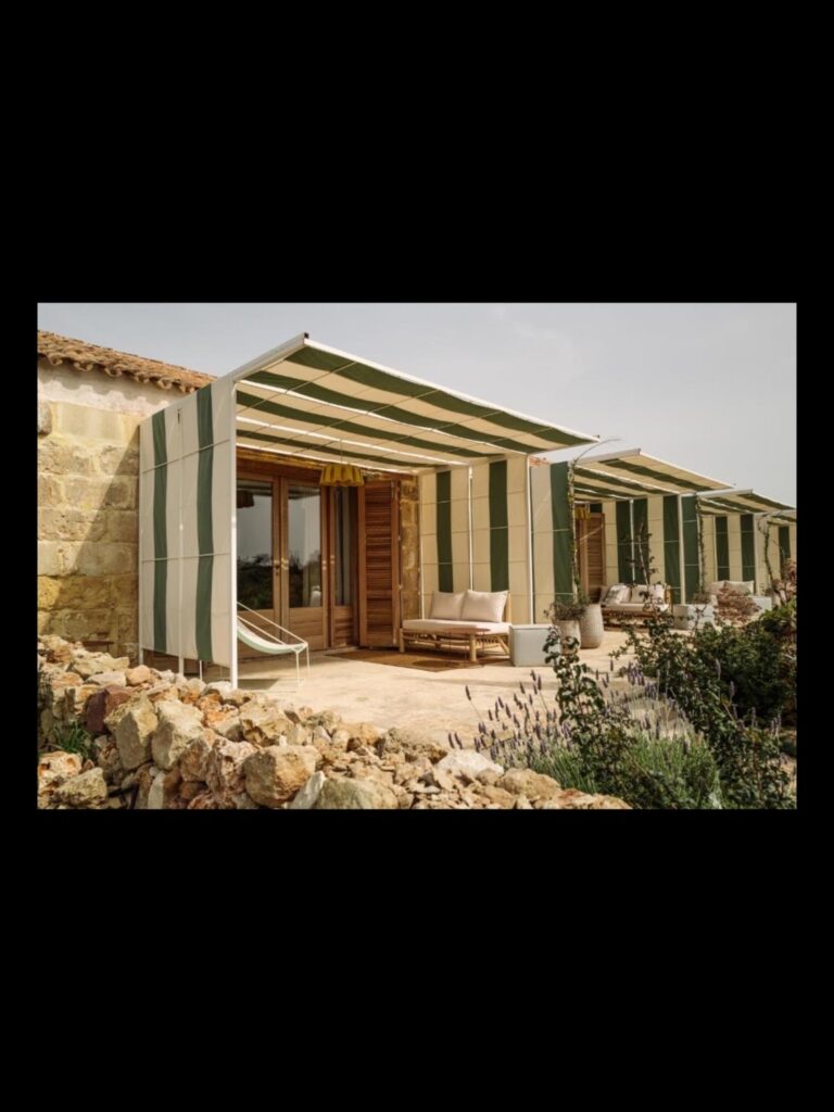 The stone buildings of the estate, Amagatay Menorca
