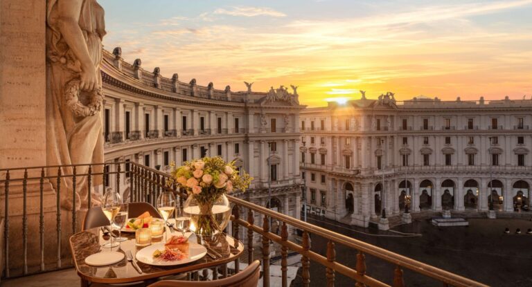 Rooftop Dining at Golden Hour, Anantara Palazzo Naiadi Rome Hotel