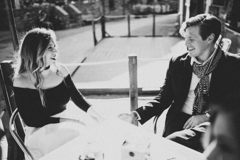 Coffee on a wooden table, seen from above — Garrett and Ally, Vernazza, Andrea & Federica