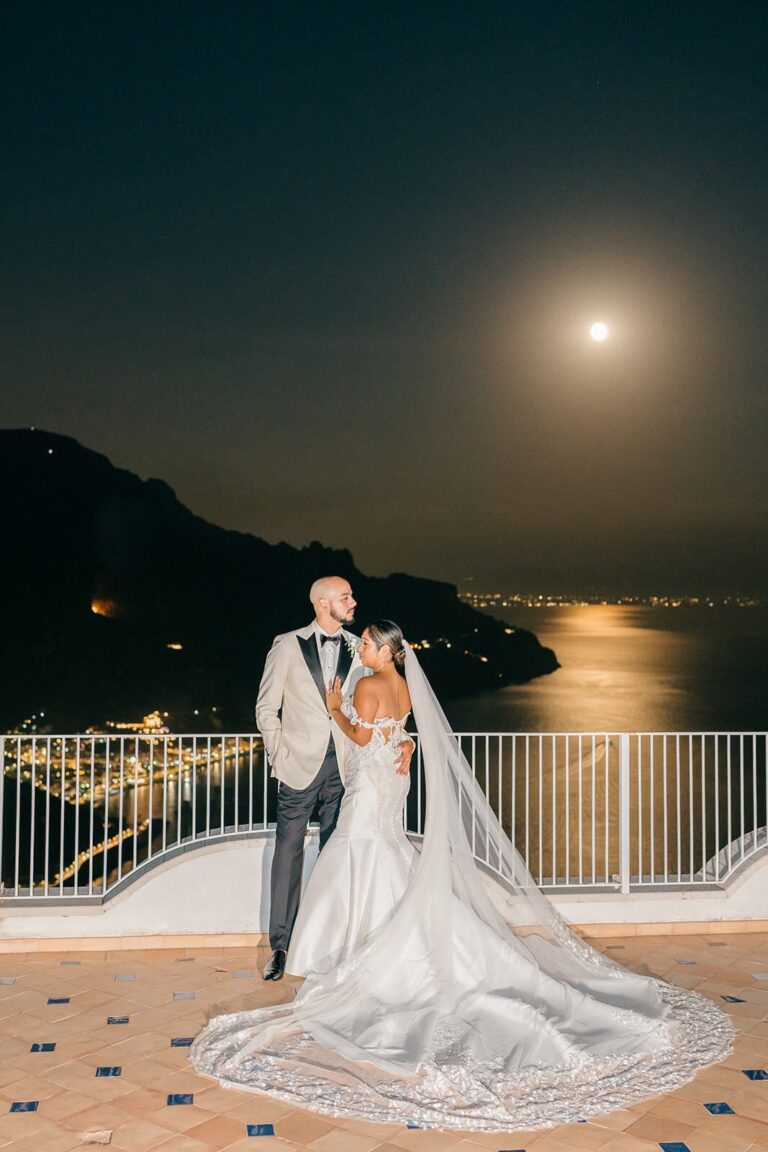 The moon, low over the water — Villa Eva, Ravello, Andrea Gallucci Photography