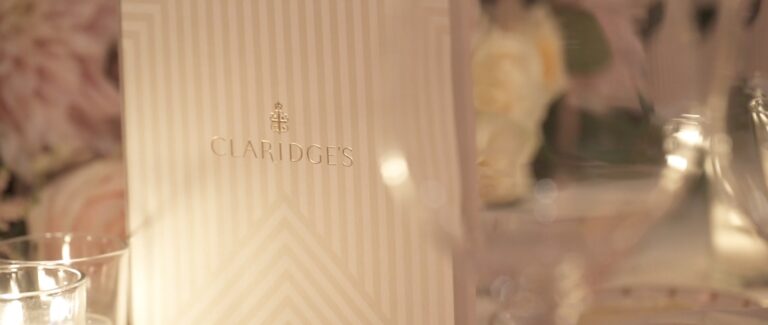A place setting, at Claridge's, Andrei Weddings