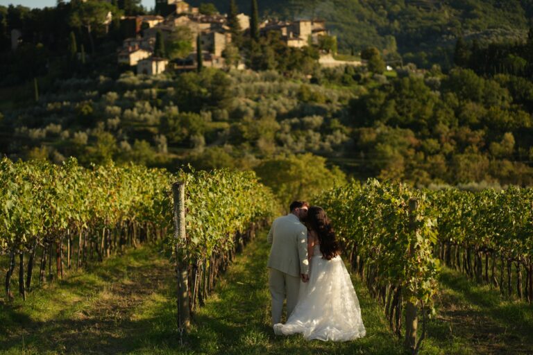 The couple walking through a vineyard, Angela Salzano
