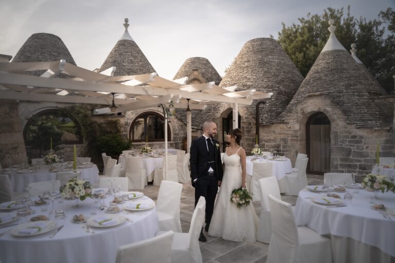 Reception tables among the trulli of Puglia, Angela Salzano