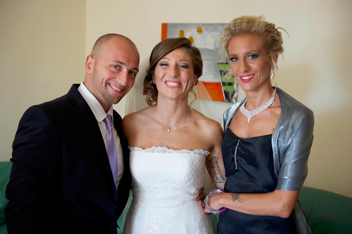 Carmen and Pasquale with a guest, newly married, Anna Rosa Makeup Italy