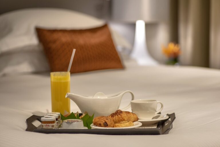 Breakfast tray with juice and pastries, Arjaan by Rotana Dubai Media City