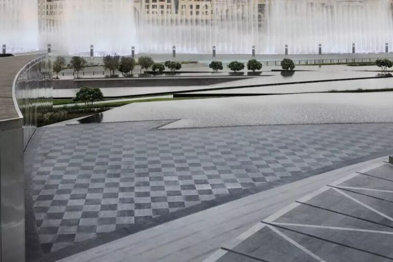 The Armani/Pavilion terrace beside the Dubai Fountain, Armani Hotel Dubai