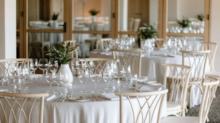 The Bellevue Ballroom, dressed for a reception, Auberge du Soleil